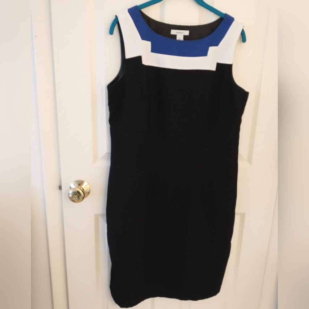 Dress black with color block